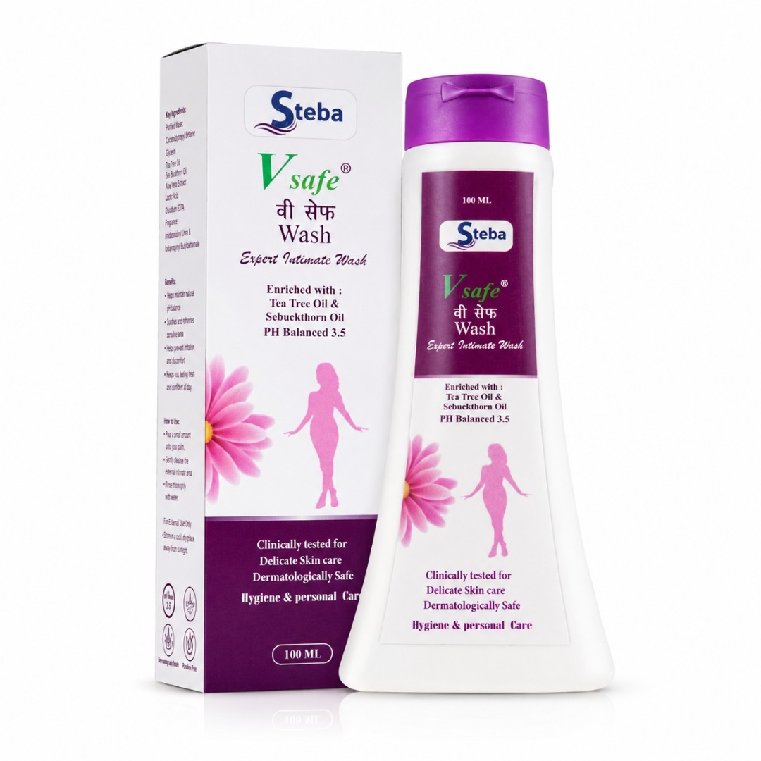 V Safe Wash carton showing ingredients and benefits